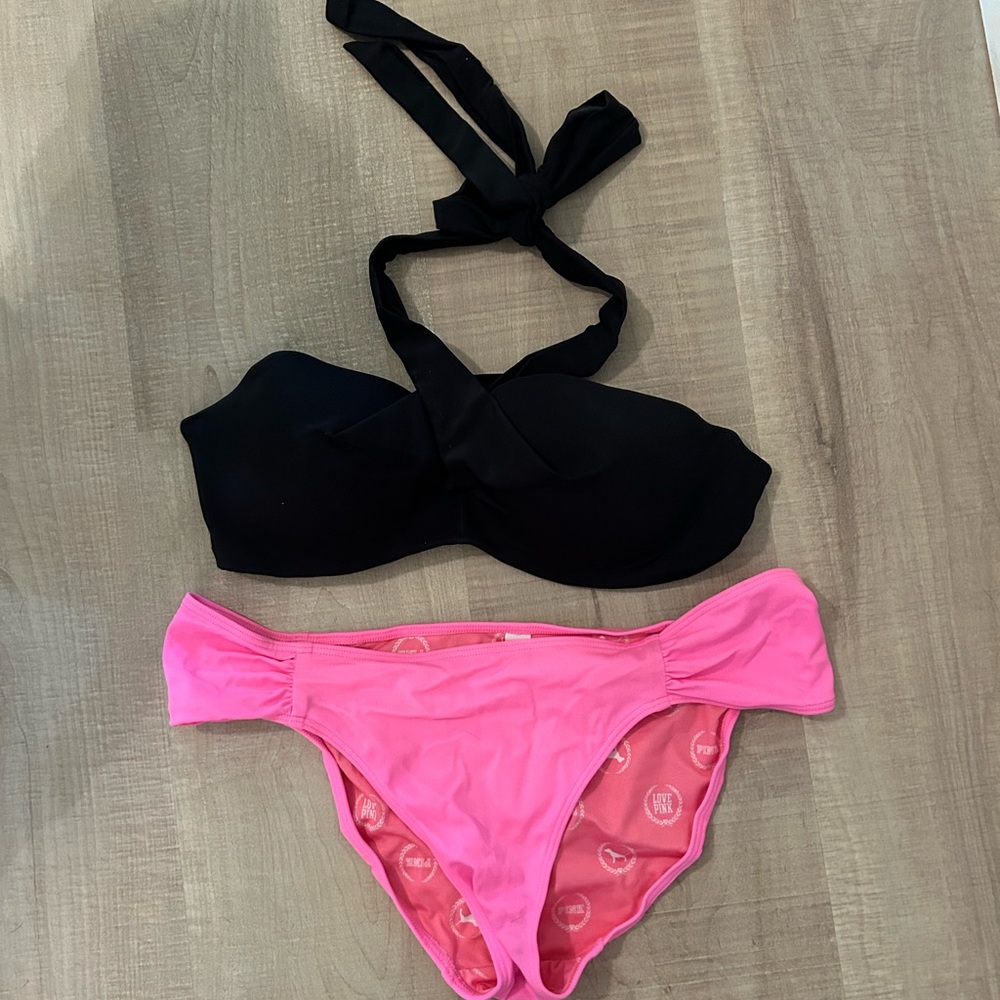 Black and Pink Bikini Set